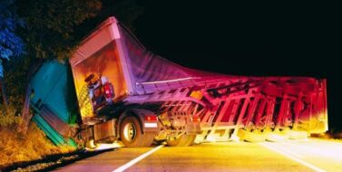 Overturned truck