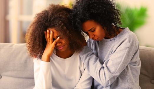 Sad African-American women