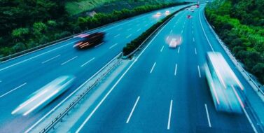 Speeding trucks on highway