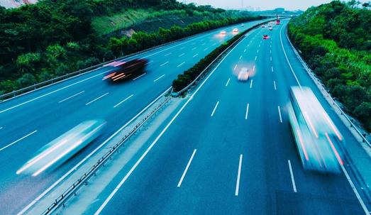 Speeding trucks on highway