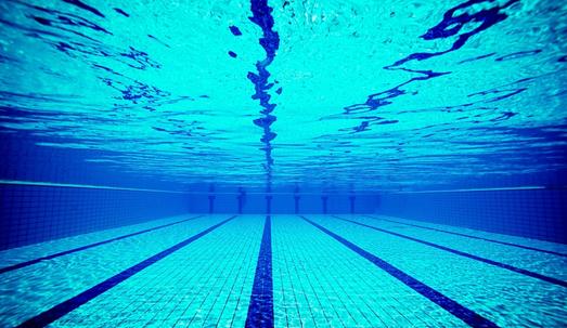 Swimming pool from underwater