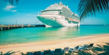 Cruise ship dock on the beach port