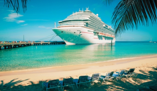 Cruise ship dock on the beach port