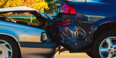 Rear end accident between two cars