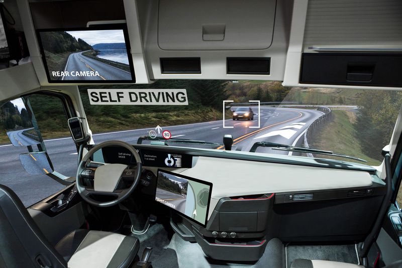 Inner view of self-driving car