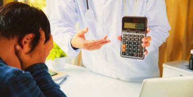 Computation of medical expenses showed to the patient