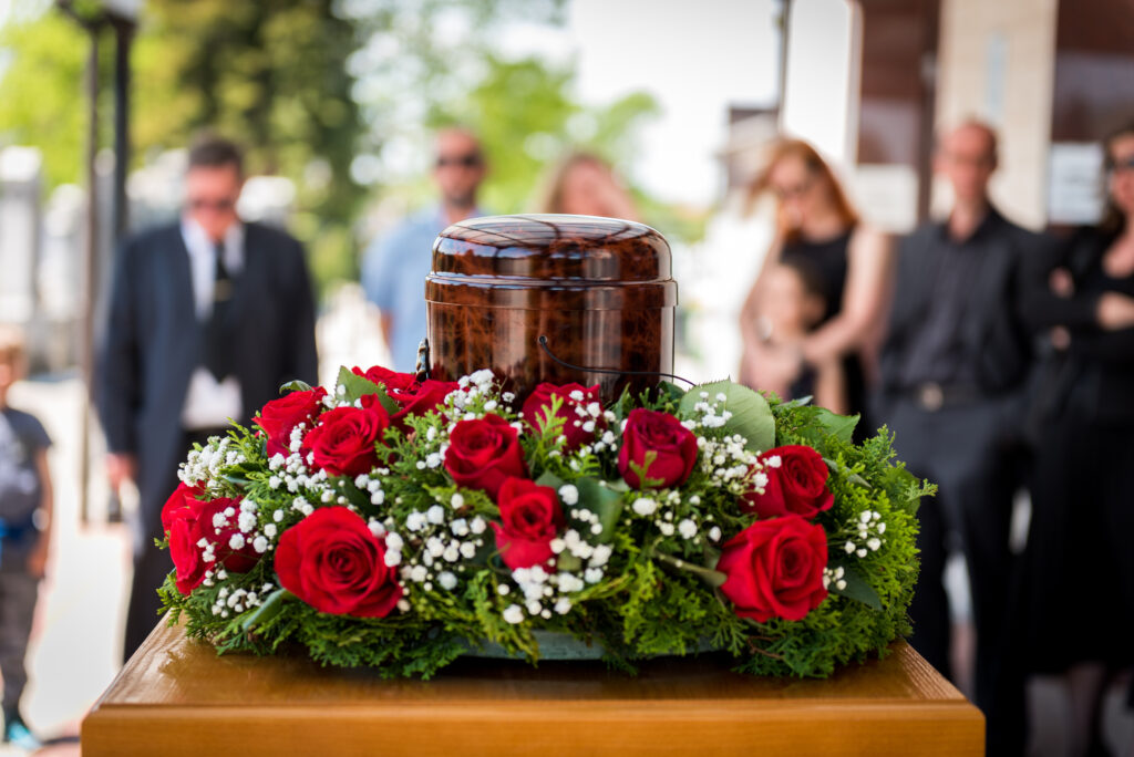 Family at funeral