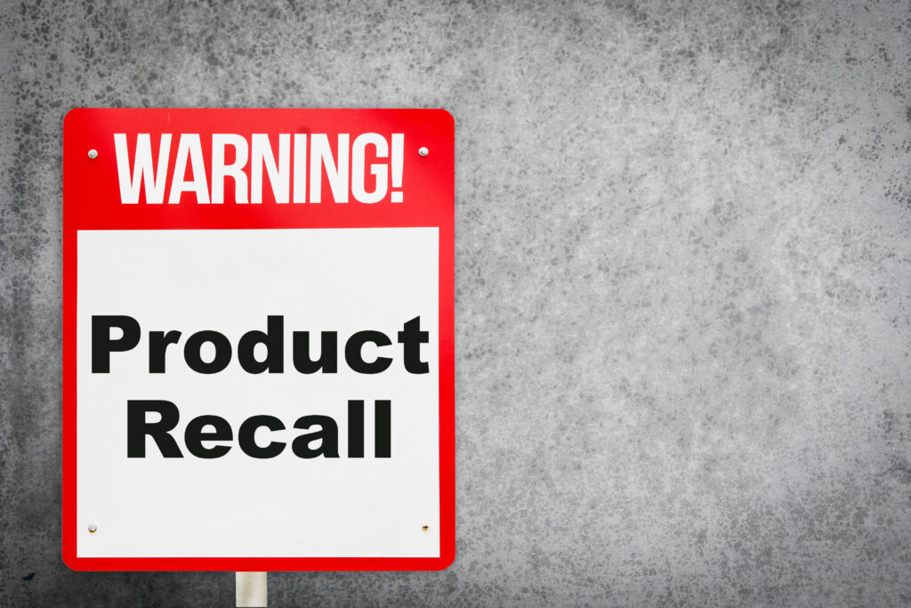 product recall sign