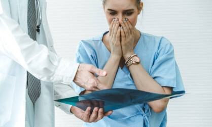 Woman seeing medical records