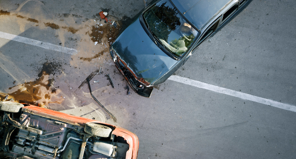 Roll over car accident