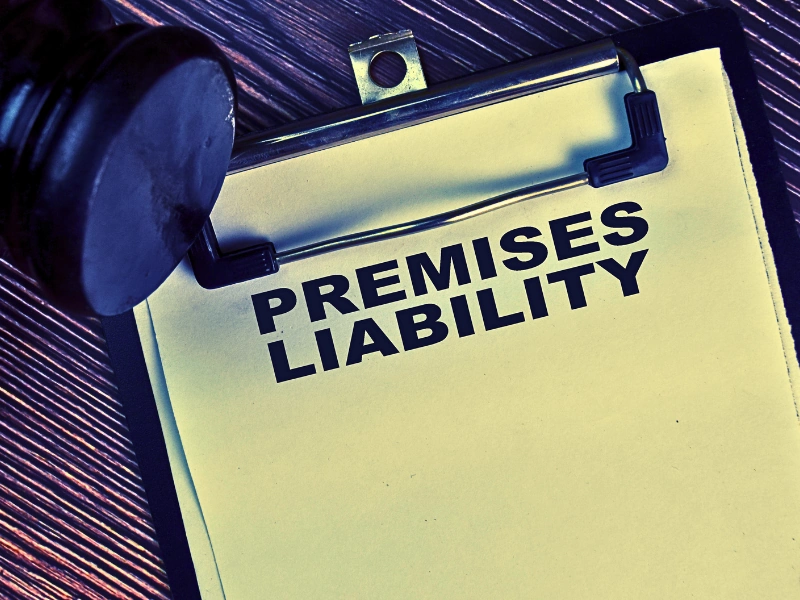 Word Premises Liability written on a paper with a gavel.