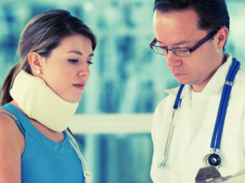 A doctor showing lab results to a patient.