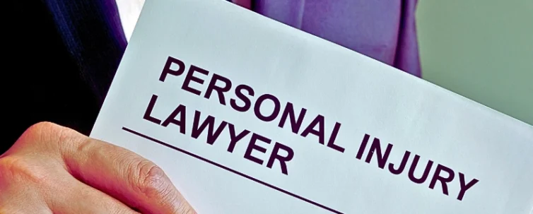 Personal injury lawyer with clipboard and law.